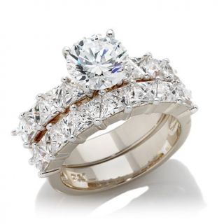 4.70ct Absolute™ Round with Trillion Sides 2 piece Ring Set