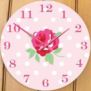 vintage rose clock by cute clocks