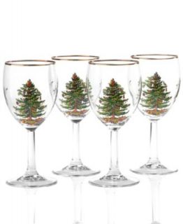 Spode Glassware, Set of 4 Christmas Tree Collection  