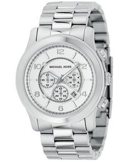 Michael Kors Mens Chronograph Runway Silver Tone Bracelet Watch 44mm MK8086   Watches   Jewelry & Watches