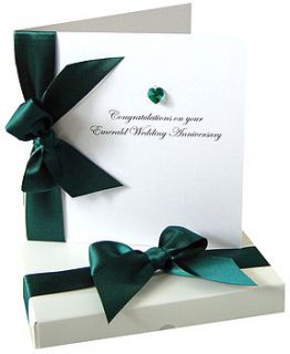 bedazzled emerald wedding anniversary card by made with love designs ltd