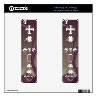 Purple and Green Vector Swirl Skin For Wii Remote