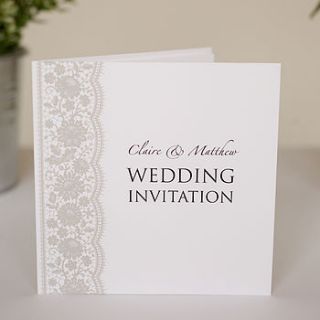 personalised lace wedding invitations by twenty seven