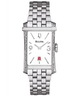 Bulova Womens Diamond (1/4 ct. t.w.) Stainless Steel Bracelet Watch 35x21mm 96R187   Watches   Jewelry & Watches
