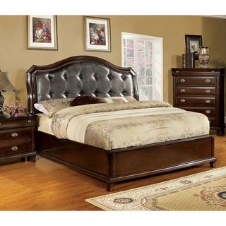 Furniture of America Jayden Crown Leatherette Queen Size Bed Furniture of America Beds