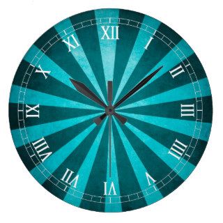 Turquoise Starburst Clock