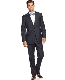 Tommy Hilfiger Suit, Navy Plaid Trim Fit   Suits & Suit Separates   Men