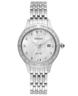 Seiko Womens Tressia Solar Diamond Accent Stainless Steel Bracelet Watch 27mm SUP211   American Heart Association Edition   Watches   Jewelry & Watches