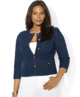 Lauren Ralph Lauren Plus Size Funnel Neck Fleece Jacket   Jackets & Blazers   Plus Sizes