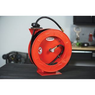 ReelWorks Air Hose Reel with 3/8in. x 50ft. PVC Hose, Model# L816153-P  Air Hoses   Reels