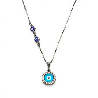 Rarities Fine Jewelry with Carol Brodie White Zircon and Blue Murano Glass "Ev