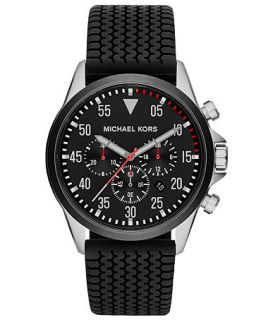 Michael Kors Mens Chronograph Gage Black Silicone Strap Watch 45mm MK8334   Watches   Jewelry & Watches