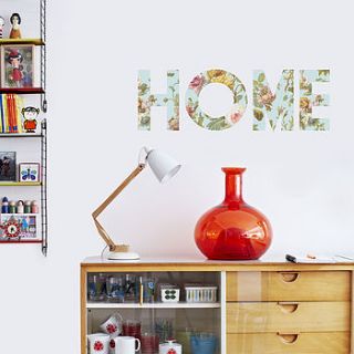 floral 'home' wall sticker by oakdene designs