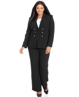 Tahari by ASL Plus Size Suit, Military Notched Jacket & Pants   Suits & Separates   Plus Sizes