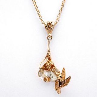 arum lily and hummingbird pendant by simon kemp jewellers