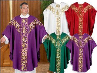 Red Embroidered Chasuble Home & Kitchen