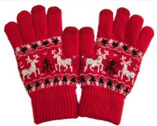 Unitewell Red Christmas Reindeer Capacitive Touch Screen Knit Gloves+Unitewell 2 in 1 stylus Computers & Accessories