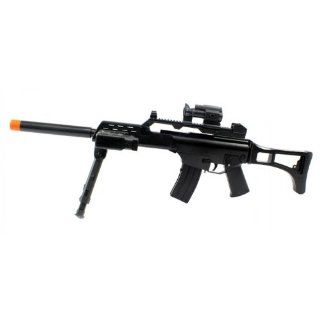 ELECTRIC Assault Rifle Tactical Super Army Electric Airsoft Gun FULL AUTO Bi Pod FPS 230, Mock Scope, Bipod, Flashlight  Sports & Outdoors