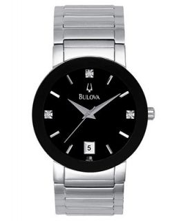 Bulova Mens Black Enamel Bezel Watch 35mm 96D18   Watches   Jewelry & Watches