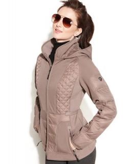 One Madison Expedition Coat, Hooded Quilted Mixed Media   Coats   Women