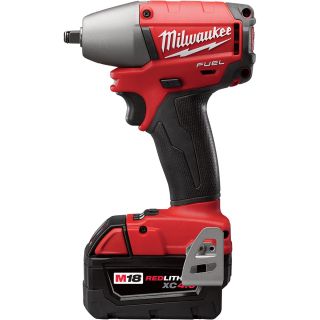 Milwaukee M18 FUEL Impact Wrench Kit — 3/8in. Square Drive with Friction Ring, With Extended Run 4.0 Ah Batteries, Model# 2654-22  Impact Wrenches
