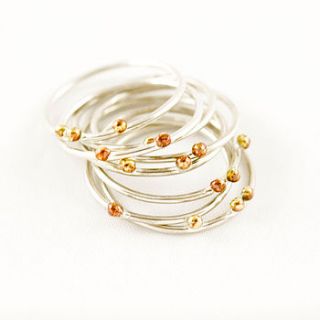 silver and copper seed bracelet by angela evans jewellery