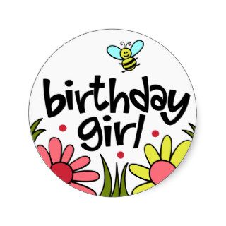 Birthday Girl Round Stickers