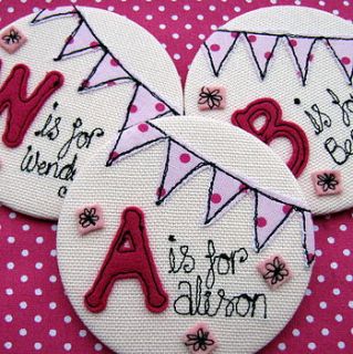 personalised initial bunting mirror by sew very english