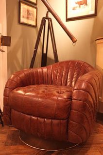 vintage style rich leather pilot chair by cambrewood
