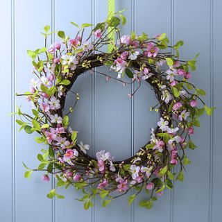 easter blossom wreath by the contemporary home