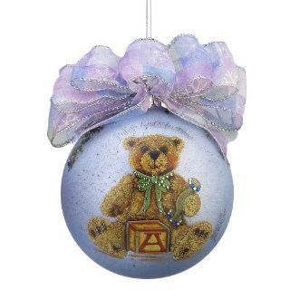 Janis Capps Baby's 1st Christmas Boy Bear Ornament Ball, 120mm  