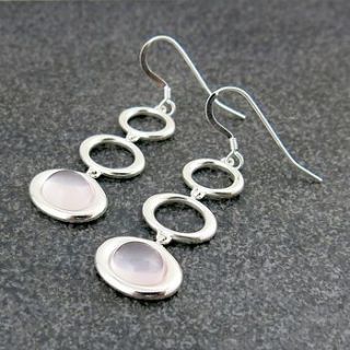 rose quartz three drop earrings by kinnari