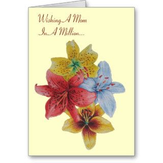 lily flowers pretty floral mom verse greeting card