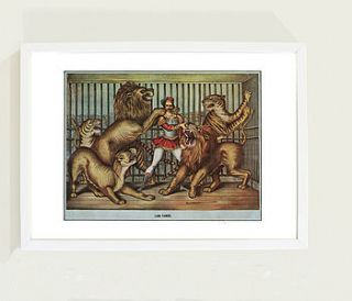 vintage art print 'lion tamer' by hardinge & wray
