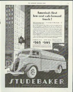 America's first low cost cab forward truck Studebaker Metro Oil Truck ad 1936 Entertainment Collectibles