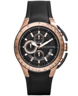 AX Armani Exchange Watch, Mens Chronograph Black Polyurethane Strap 45mm AX1042   Watches   Jewelry & Watches