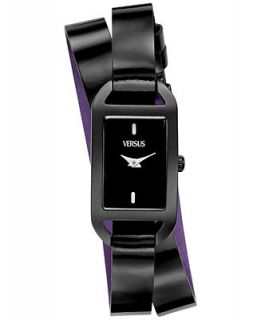 Versus by Versace Watch, Womens Ibiza Black Patent Leather Wrap Strap 26x20mm SGQ01 0013   Watches   Jewelry & Watches