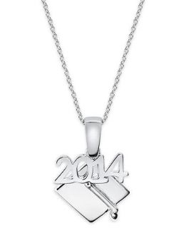 Giani Bernini Sterling Silver 2014 Graduation Cap Pendant Necklace   Necklaces   Jewelry & Watches