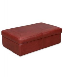 Ricardo Leather Ottoman, Storage 47W x 30D x 17H   Furniture