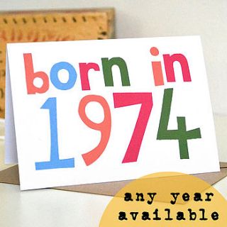 'born in…' birthday card by becka griffin illustration