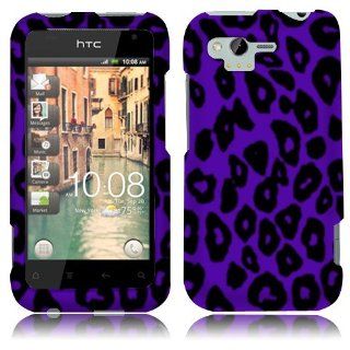 HTC Bliss Rhyme ADR6330 Purple Leopard Rubberized Cover Cell Phones & Accessories
