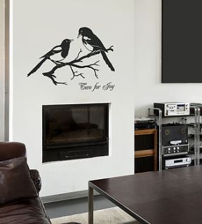 magpies 'two for joy' vinyl wall sticker by oakdene designs