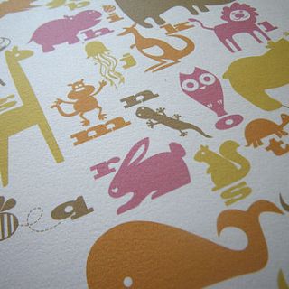 children's animal art print by letterfest