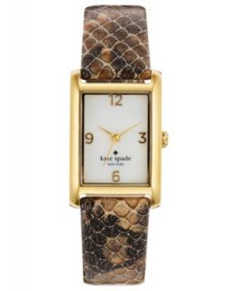 kate spade new york Watch, Womens Cooper Brown Snake Embossed Leather Strap 32x21mm 1YRU0291   Watches   Jewelry & Watches