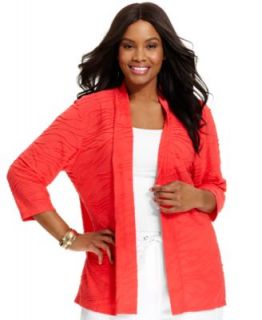 ING Plus Size Cardigan, Short Sleeve Open Front   Tops   Plus Sizes