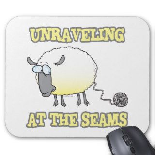 unraveling at the seams funny sheep cartoon mouse pads