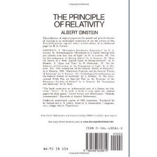 The Principle of Relativity (Dover Books on Physics) Albert Einstein, Francis A. Davis, Physics 9780486600819 Books