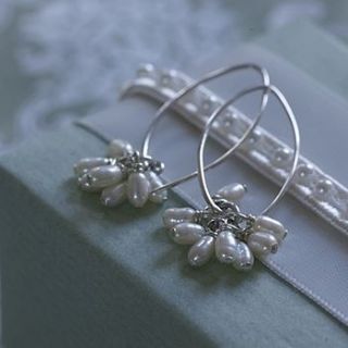 pearl bud earrings in silver by hurley burley
