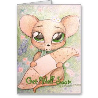 Cute Mouse Get Well Soon Card