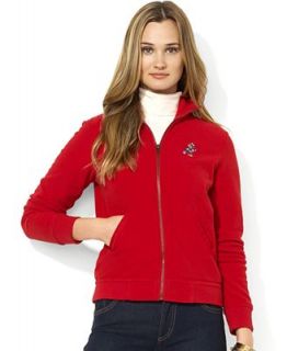 Ralph Lauren Embroidered Polo Bear Zip Up Fleece Jacket   Jackets & Blazers   Women